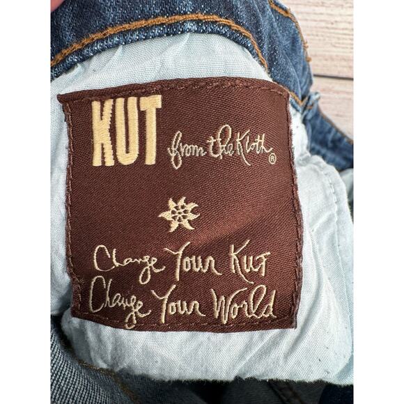 Kut from the Kloth Whiskered Straight Leg Jeans Womens 14 Blue Medium Wash - Picture 7 of 11